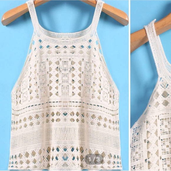 Elodie Crochet Crop Top - Picture 1 of 6
